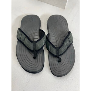 Men's Crocs Gray & Black Flip-Flops